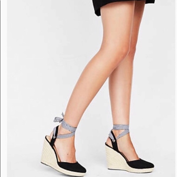 black wedge espadrilles closed toe